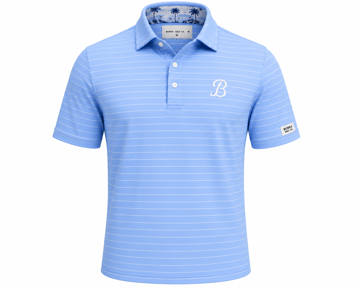 Players Stripe Polo - Baby Blue