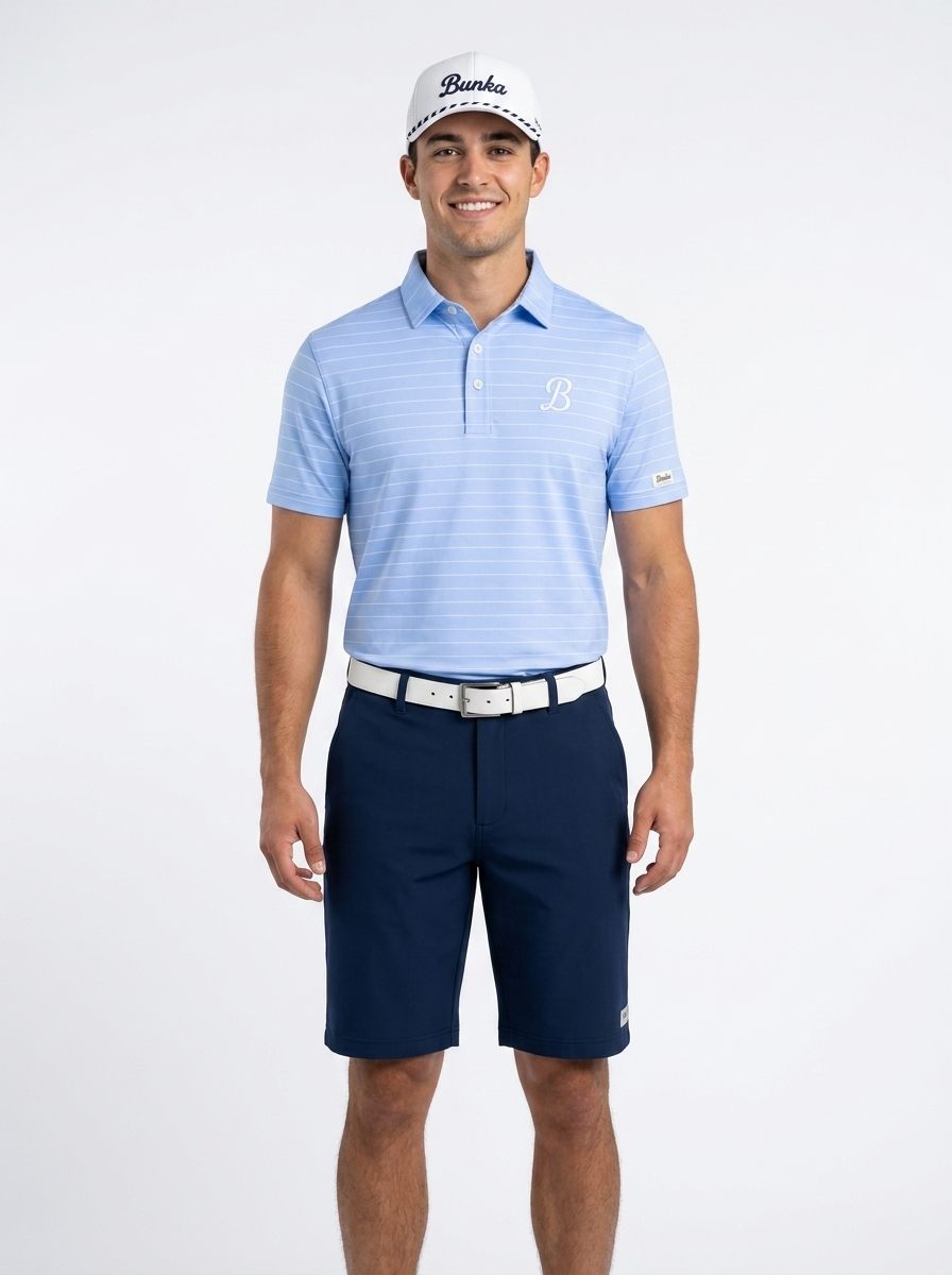 Players Stripe Polo - Baby Blue