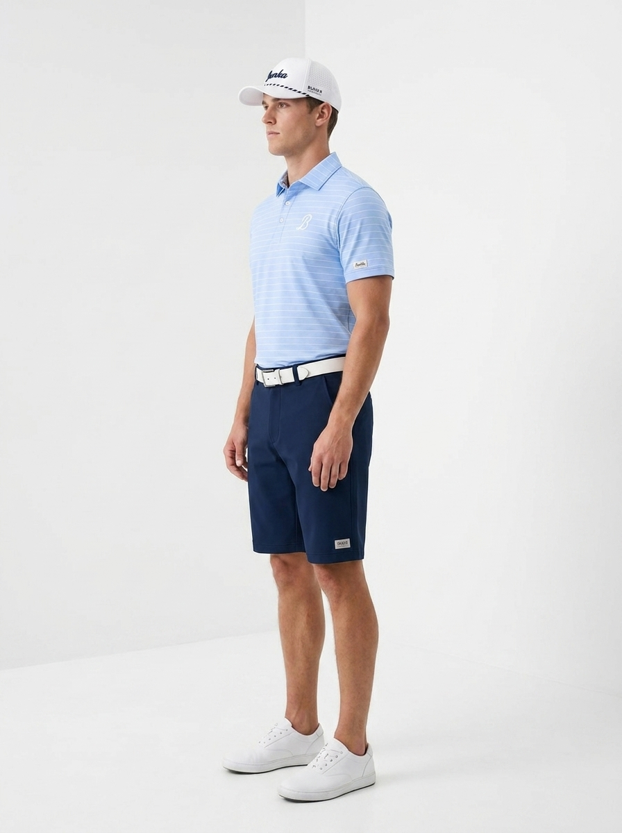 Players Stripe Polo - Baby Blue