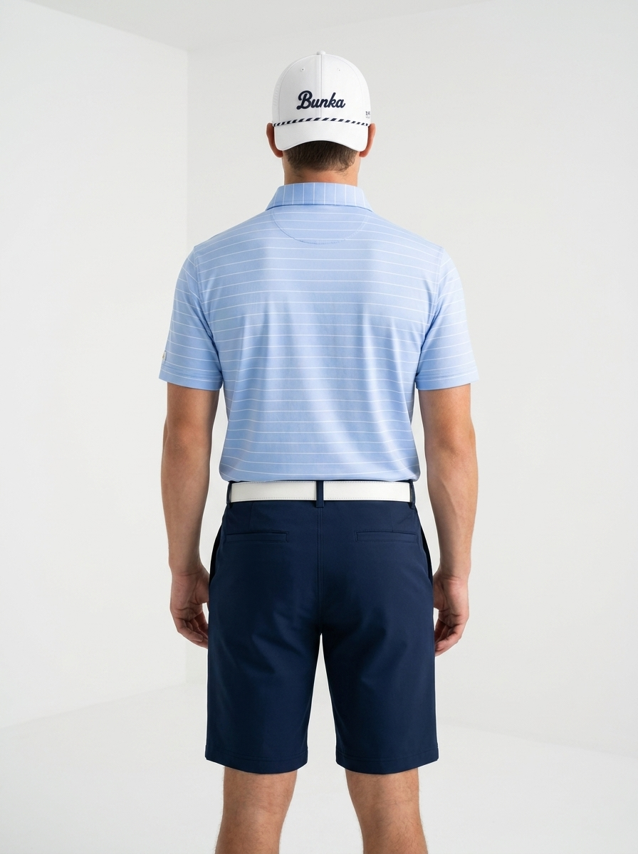 Players Stripe Polo - Baby Blue